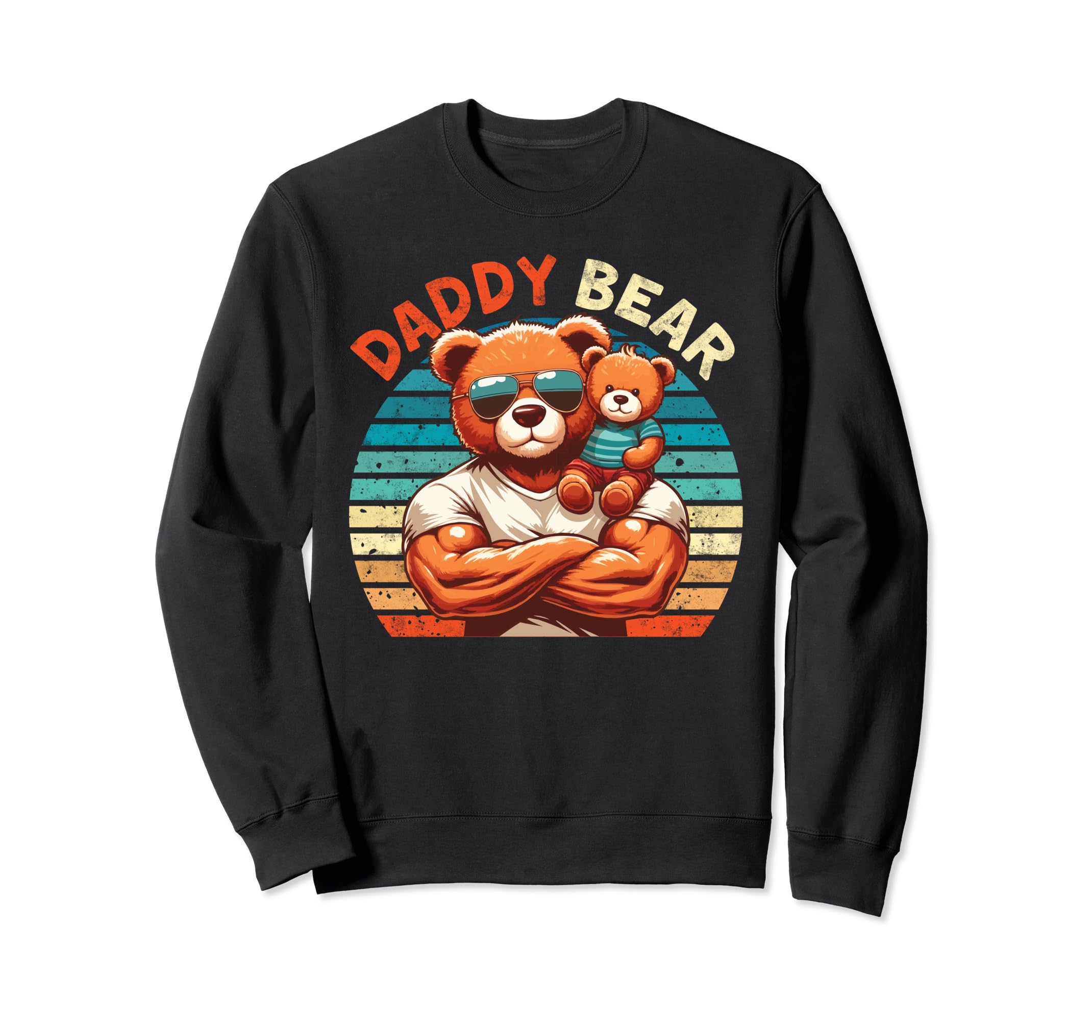 Muscular Daddy Bear Fathers Day Bear Sweatshirt - Aesthetic Graphic Unisex - T-Shirt, Sweatshirt, Hoodie