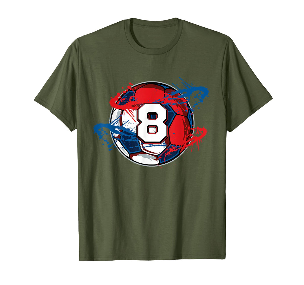 8 Soccer Jersey Number Eight Soccer Player T-Shirt - Graphic Print Unisex - T-Shirt, Sweatshirt, Hoodie