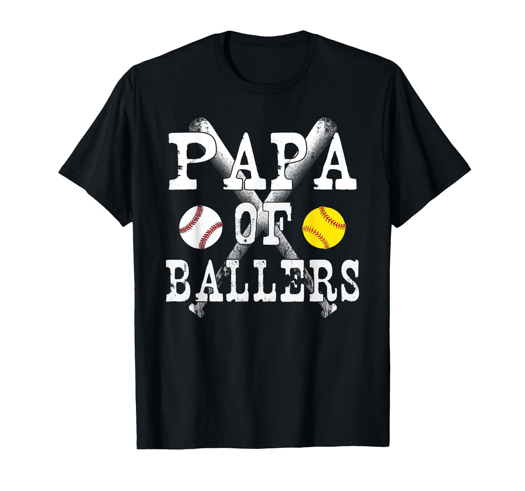 Papa Ballers Funny Baseball Softball T-Shirt - Novelty Apparel Men Women - T-Shirt, Sweatshirt, Hoodie