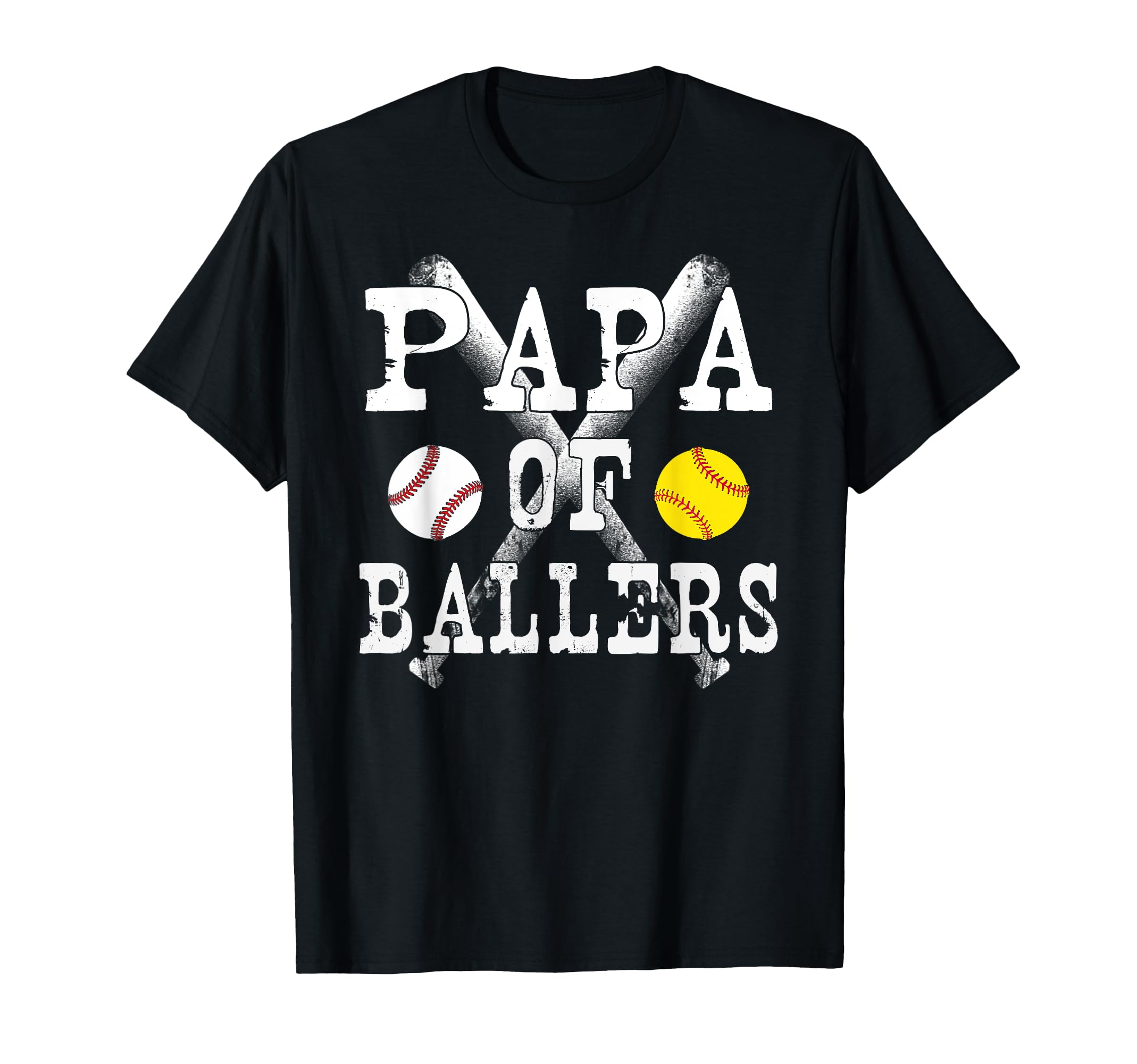 Papa Ballers Funny Baseball Softball T-Shirt - Novelty Apparel Men Women - T-Shirt, Sweatshirt, Hoodie