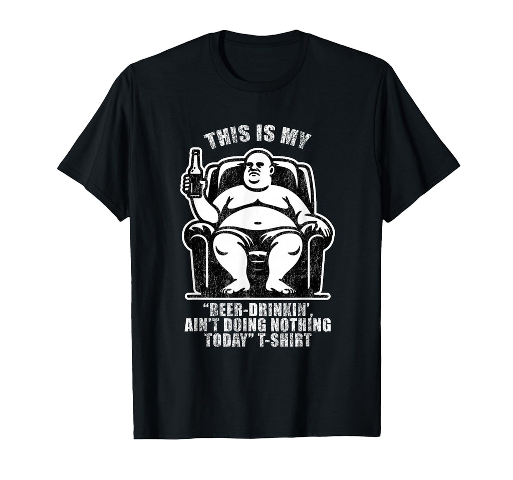 Bald Beer Drinking Couch Potato Dad T-Shirt - Custom Art Print Men Women - T-Shirt, Sweatshirt, Hoodie