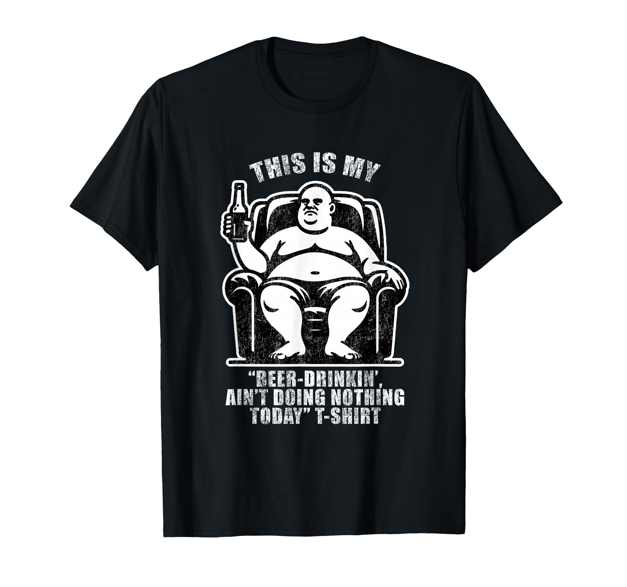 Bald Beer Drinking Couch Potato Dad T-Shirt - Custom Art Print Men Women - T-Shirt, Sweatshirt, Hoodie