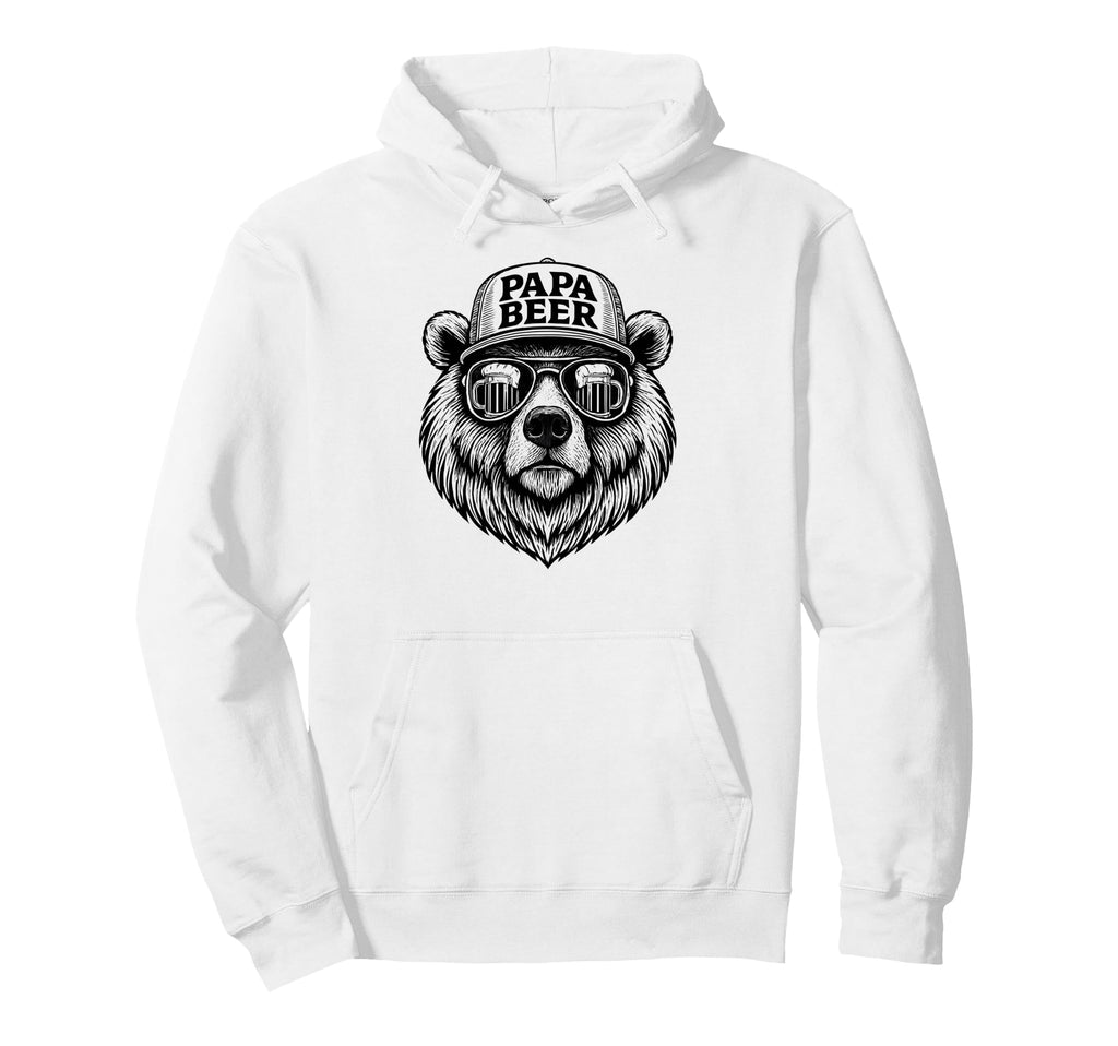 Papa Beer Funny Dad Bear Drinking Hoodie - Unique Graphic Unisex - T-Shirt, Sweatshirt, Hoodie