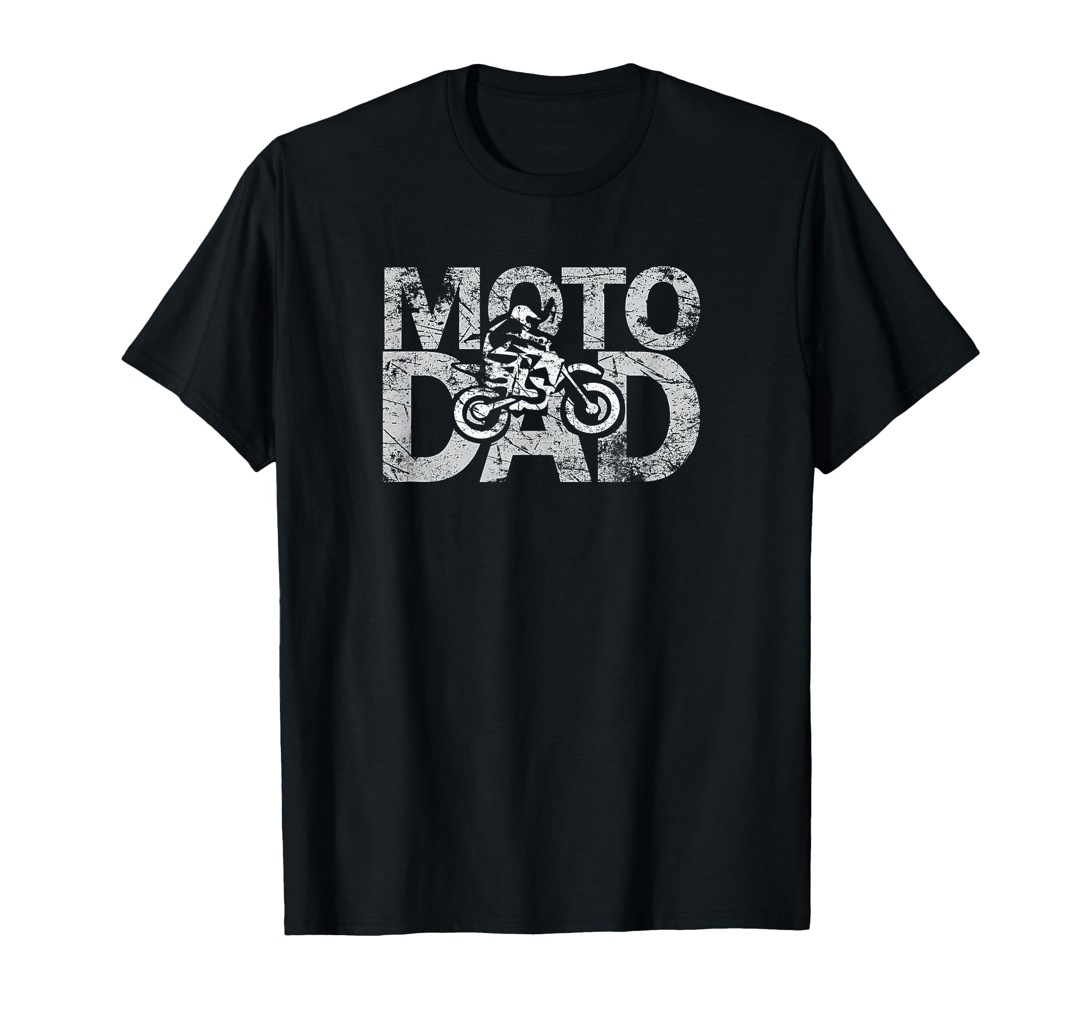 Moto Dad Dirt Bike Jersey Distressed T-Shirt - Graphic Print for Adults - T-Shirt, Sweatshirt, Hoodie