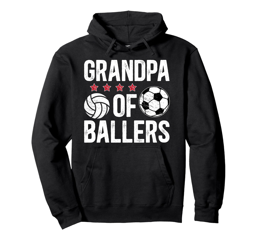Grandpa Ballers Proud Soccer Volleyball Hoodie - Aesthetic Graphic Unisex - T-Shirt, Sweatshirt, Hoodie