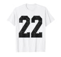 Number 22 Numbered Uniform Sports Team T-Shirt - Graphic Print for Adults - T-Shirt, Sweatshirt, Hoodie