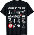 Funny Nerdy Iconic Pop Rock Bands of The 80s White - Adult & Kids T-Shirts, Sweatshirts & Hoodies apparel design preview 1