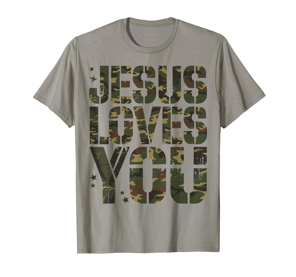 Camouflage Jesus Loves You Camo T-Shirt - Casual Everyday Wear Unisex - T-Shirt, Sweatshirt, Hoodie