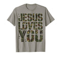Camouflage Jesus Loves You Camo T-Shirt - Casual Everyday Wear Unisex - T-Shirt, Sweatshirt, Hoodie