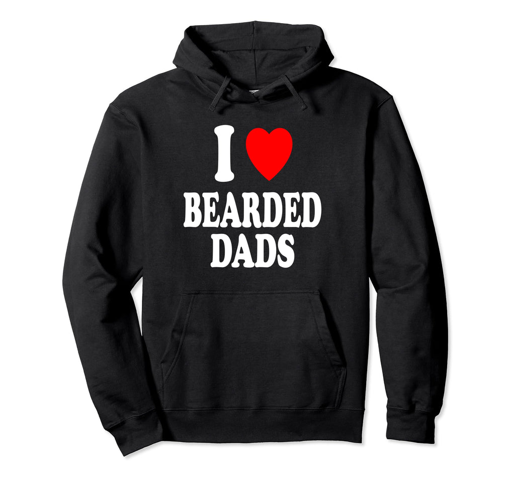 I Heart Love Bearded Dads Older Single Hoodie - Minimalist Print Men Women - T-Shirt, Sweatshirt, Hoodie