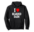 I Heart Love Bearded Dads Older Single Hoodie - Minimalist Print Men Women - T-Shirt, Sweatshirt, Hoodie