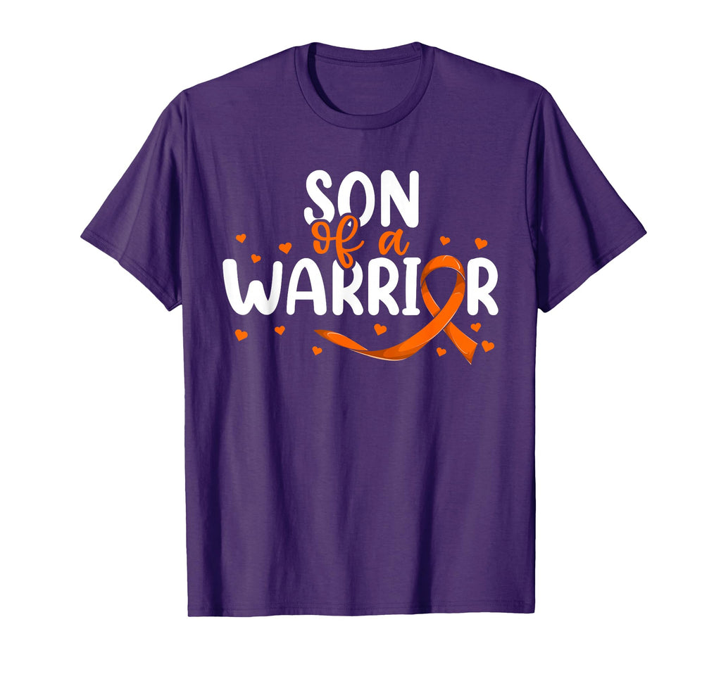 Orange Ribbon Leukemia Mom Dad Son T-Shirt - Aesthetic Graphic Men Women - T-Shirt, Sweatshirt, Hoodie