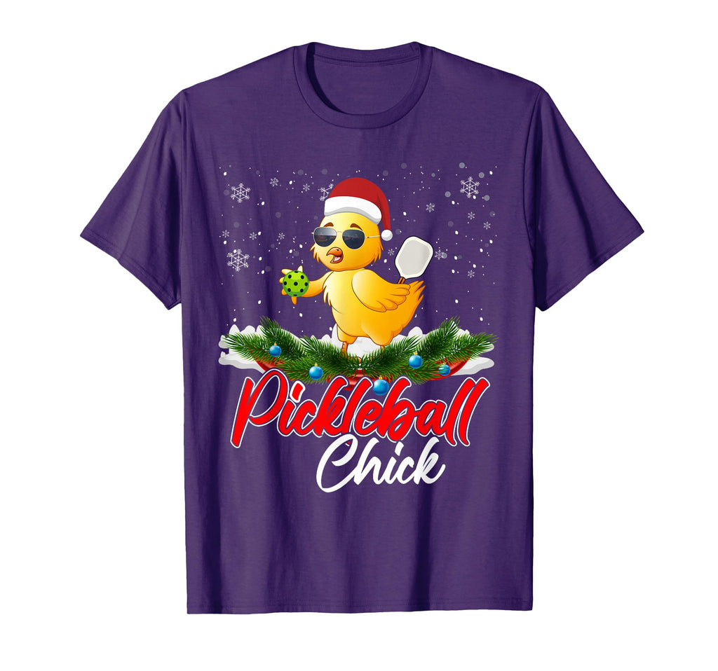 Pickleball Chick Funny Santa Hat T-Shirt - Custom Art Print for Adults - T-Shirt, Sweatshirt, Hoodie