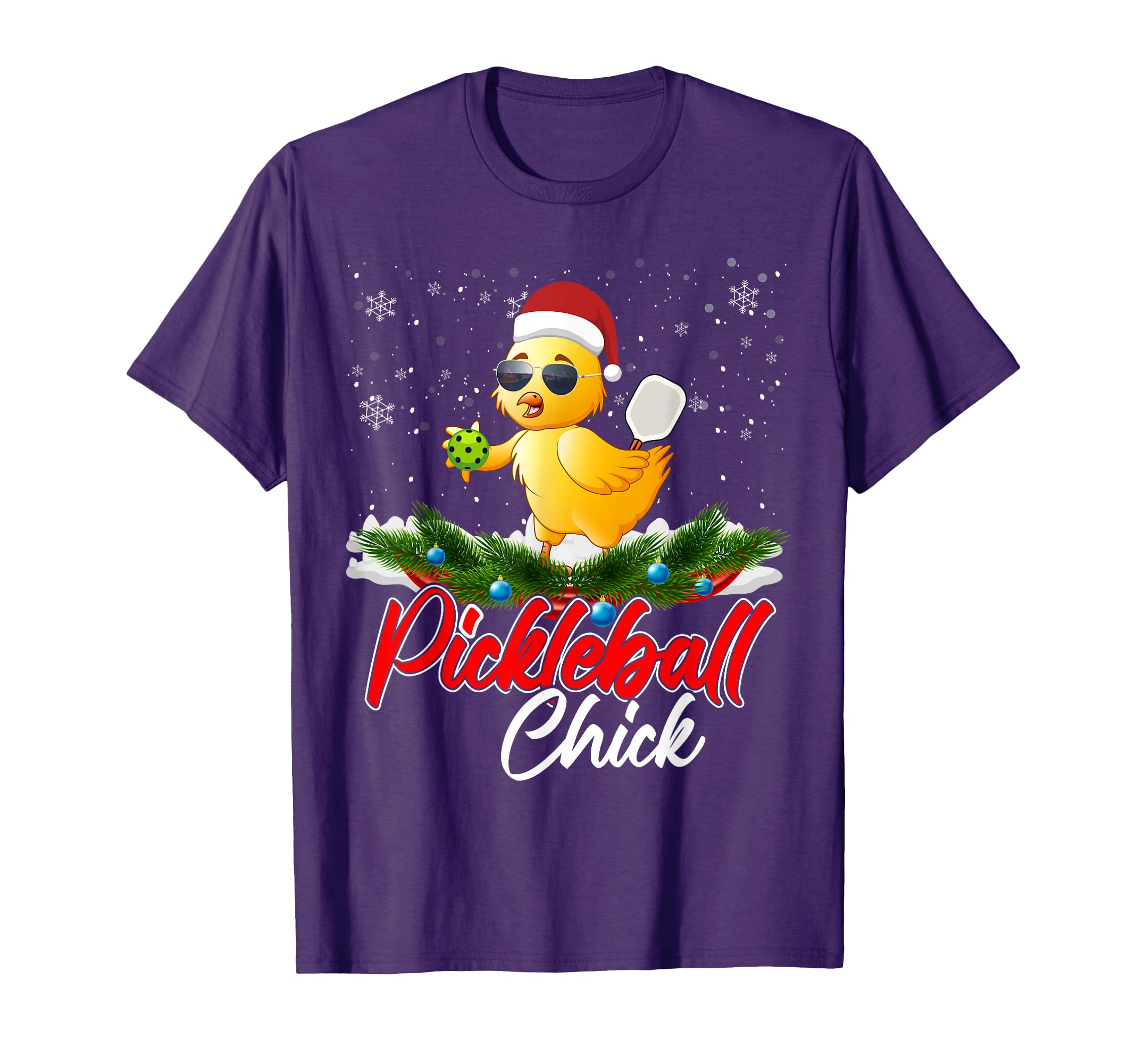 Pickleball Chick Funny Santa Hat T-Shirt - Custom Art Print for Adults - T-Shirt, Sweatshirt, Hoodie