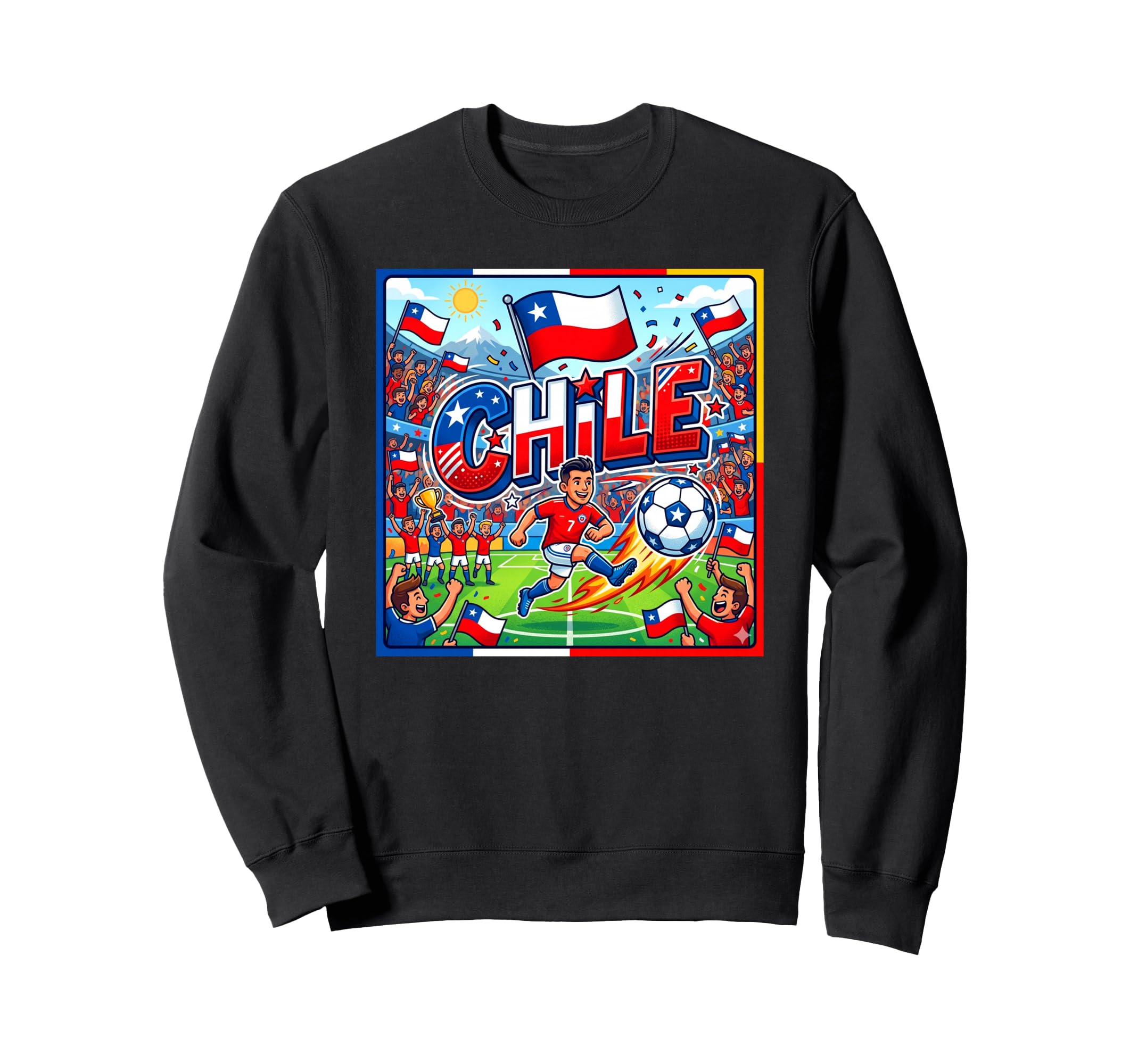 Chile Soccer Fan Sweatshirt - Unique Graphic Men Women - T-Shirt, Sweatshirt, Hoodie