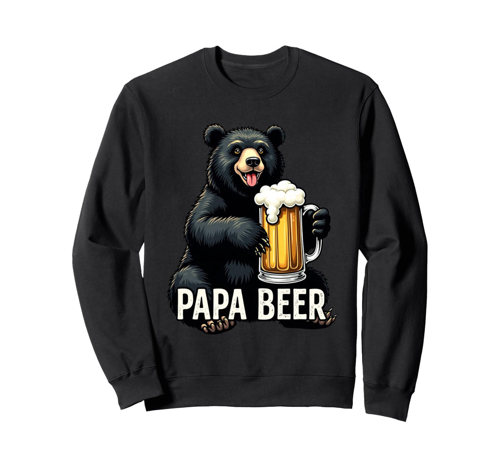 Papa Beer Bear And Beer Sweatshirt - Minimalist Print Men Women - T-Shirt, Sweatshirt, Hoodie