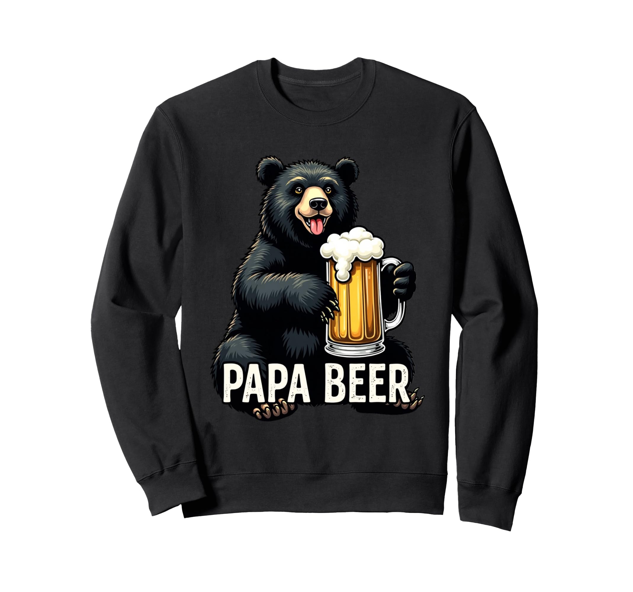 Papa Beer Bear And Beer Sweatshirt - Minimalist Print Men Women - T-Shirt, Sweatshirt, Hoodie