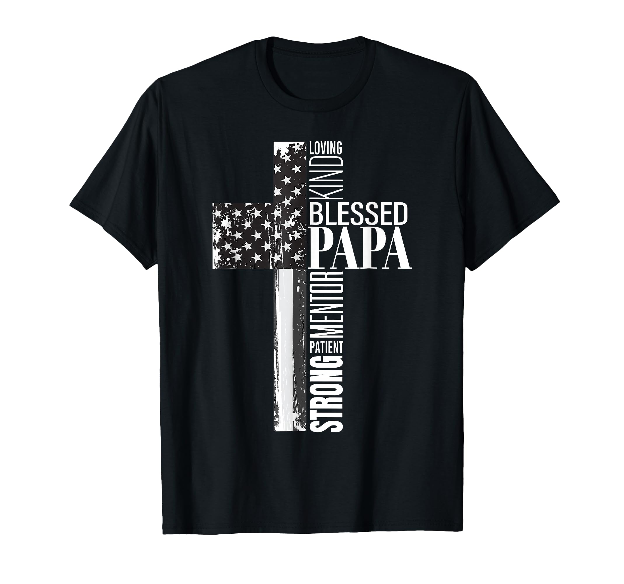 Christian Blessed Papa American Flag T-Shirt - Aesthetic Graphic Unisex - T-Shirt, Sweatshirt, Hoodie