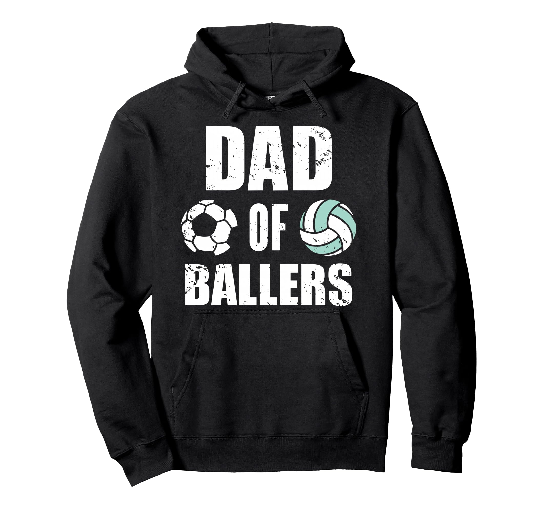 Dad Ballers Funny Soccer Volleyball Dad Hoodie - Custom Art Print Unisex - T-Shirt, Sweatshirt, Hoodie