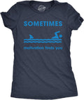 Womens Sometimes Motivation Finds You Funny Shark - Adult & Kids T-Shirts, Sweatshirts & Hoodies apparel design preview 1