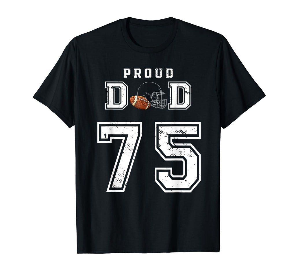 Custom Proud Football Dad Number T-Shirt - Fun Novelty Design for Adults - T-Shirt, Sweatshirt, Hoodie