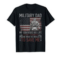Proud Military Dad American Flag T-Shirt - Casual Everyday Wear for Adults - T-Shirt, Sweatshirt, Hoodie