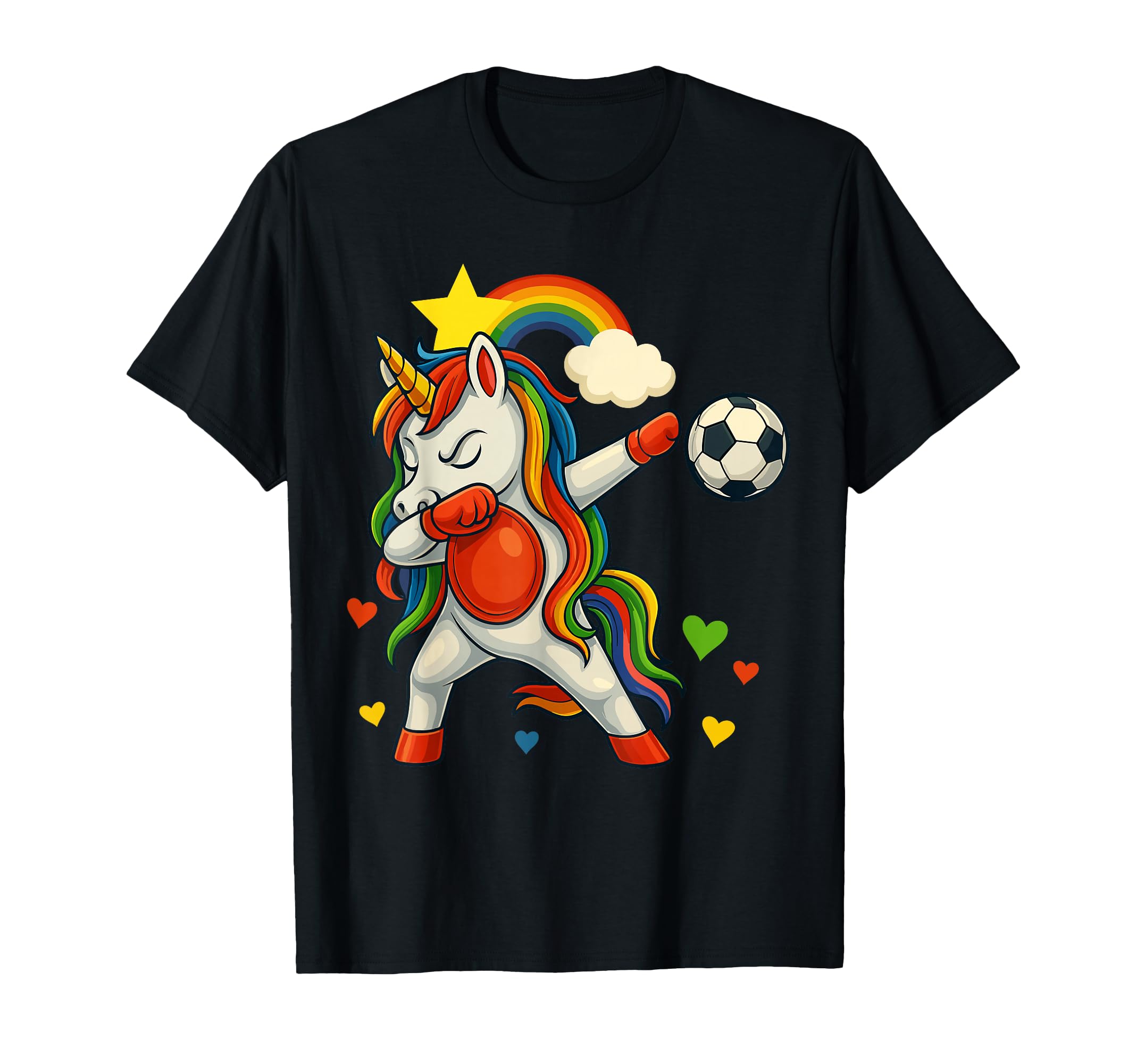 Soccer Game Day Dabbing Unicorn Soccer T-Shirt - Trendy Graphic for Adults - T-Shirt, Sweatshirt, Hoodie