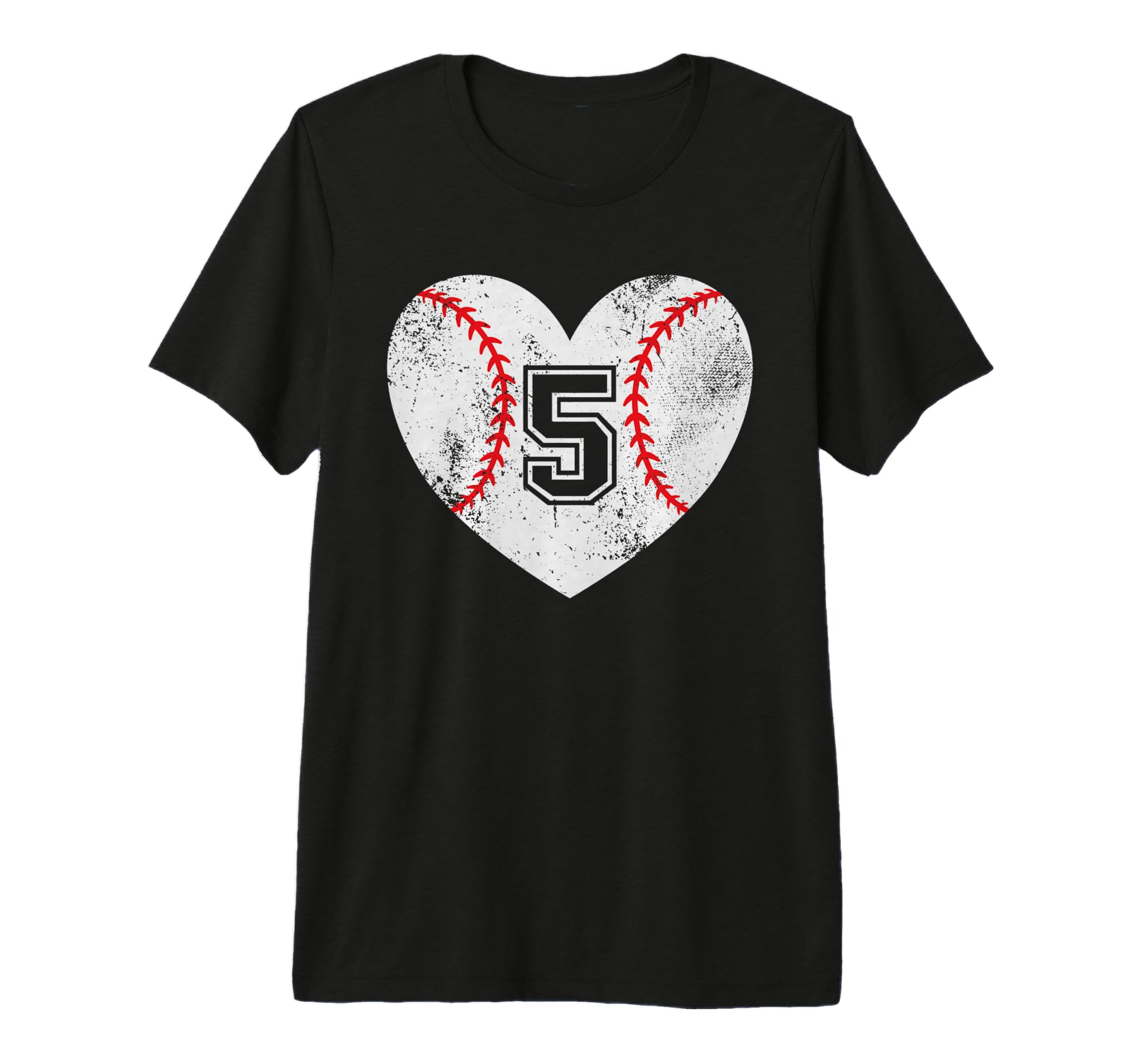 Baseball Heart Player 5 Baseball Mom T-Shirt - Casual Everyday Wear Unisex - T-Shirt, Sweatshirt, Hoodie
