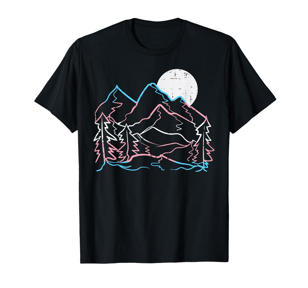 Transgender Mountain Trans Pride Flag T-Shirt - Trendy Graphic for Adults - T-Shirt, Sweatshirt, Hoodie