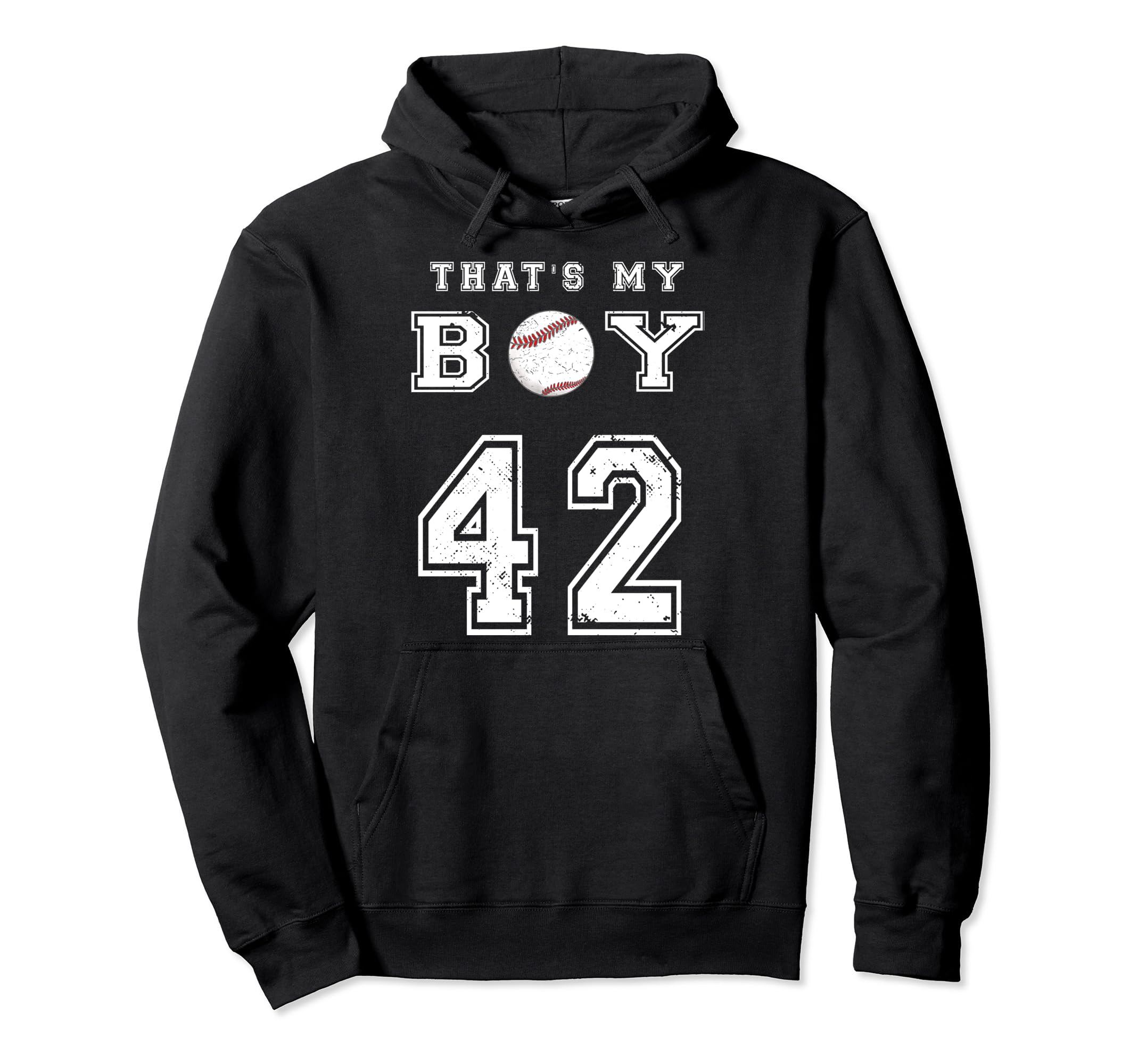 Thats My Baseball 42 Jersey Number Mom Dad Hoodie - Unique Graphic Unisex - T-Shirt, Sweatshirt, Hoodie
