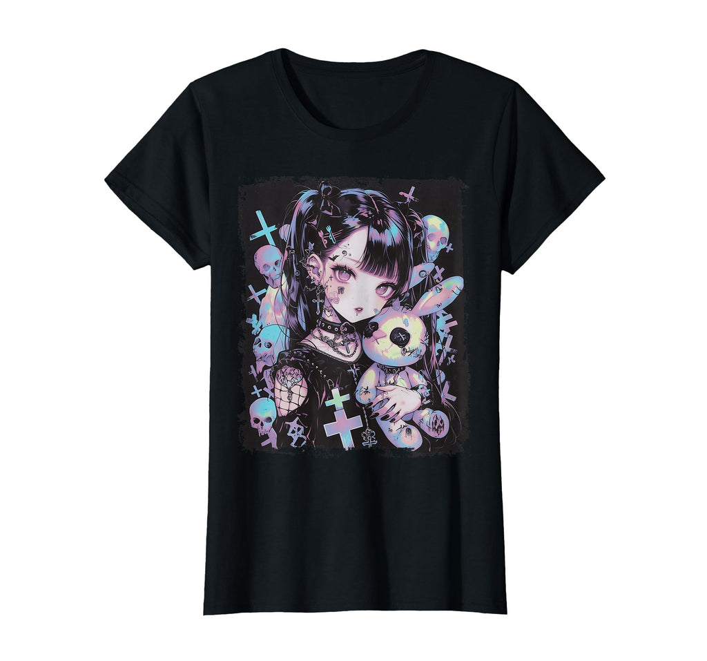 Anime Goth Bunny E Gothic Outfit Grunge T-Shirt - Trendy Graphic for Adults - T-Shirt, Sweatshirt, Hoodie