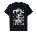 Proud Step Dad Us Sailor Anchor Flag T-Shirt - Aesthetic Graphic Men Women - T-Shirt, Sweatshirt, Hoodie