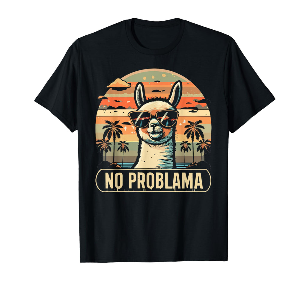 No Problama Llama Shades Fans Sunset T-Shirt - Graphic Print Unisex - T-Shirt, Sweatshirt, Hoodie