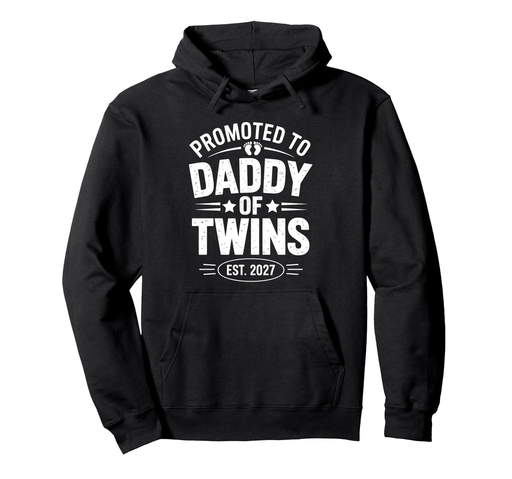 Promoted To Daddy Twins 2027 Dad Est 2027 Hoodie - Minimalist Print Unisex - T-Shirt, Sweatshirt, Hoodie
