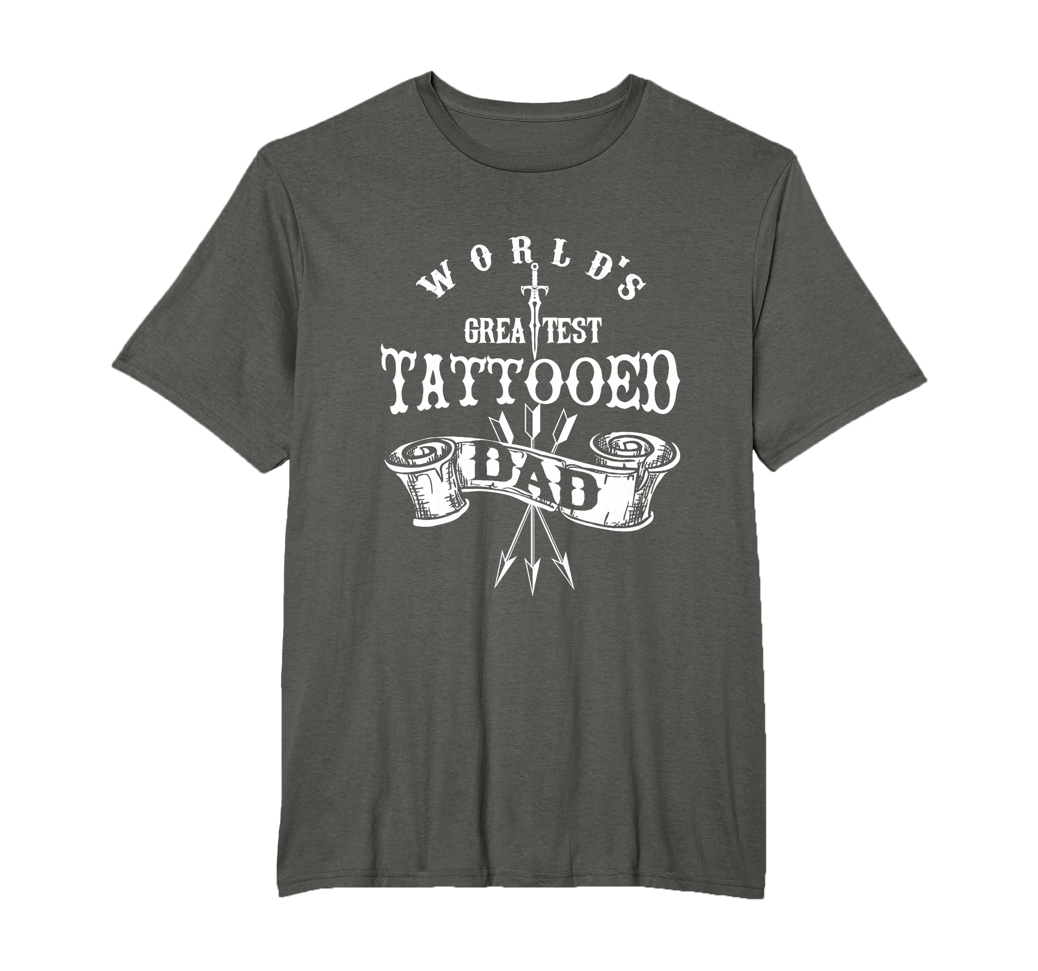 Worlds Greatest Tattooed Dad Funny T-Shirt - Fun Novelty Design Men Women - T-Shirt, Sweatshirt, Hoodie