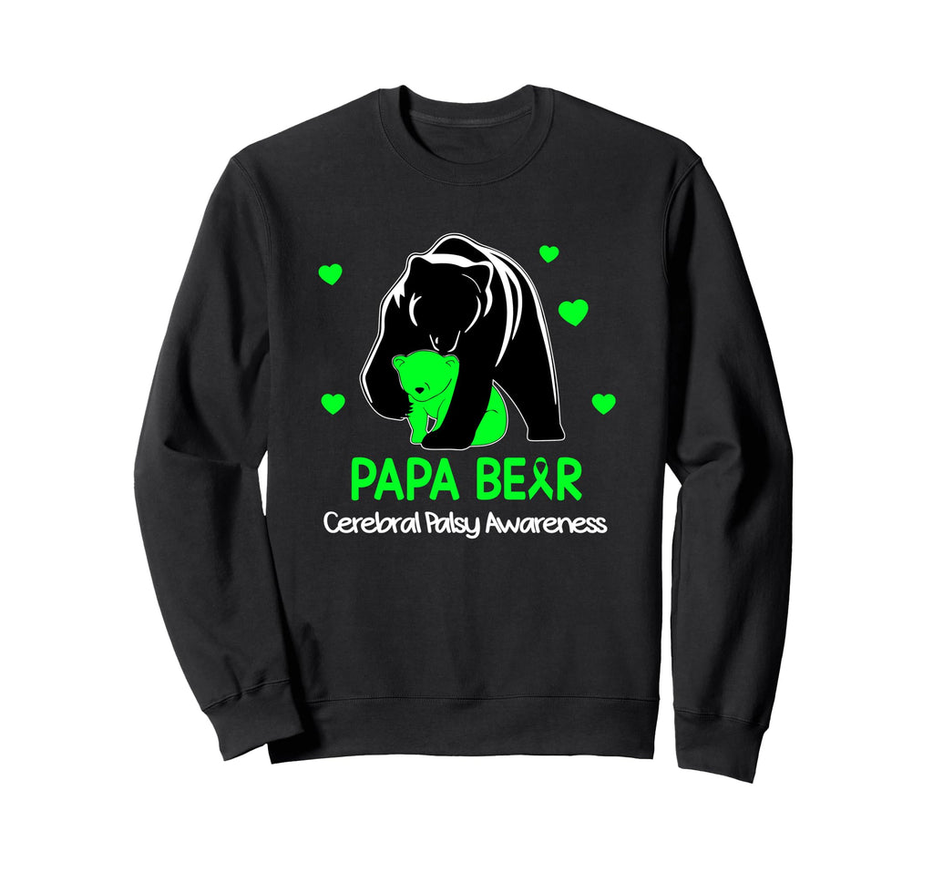 Papa Bear Cerebral Palsy Awareness Sweatshirt - Minimalist Print for Adults - T-Shirt, Sweatshirt, Hoodie