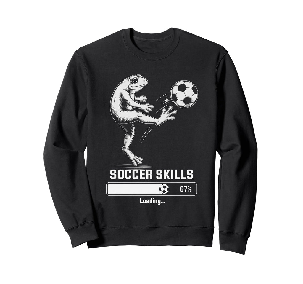 Kawaii Frog Soccer Skills Sweatshirt - Fun Novelty Design for Adults - T-Shirt, Sweatshirt, Hoodie