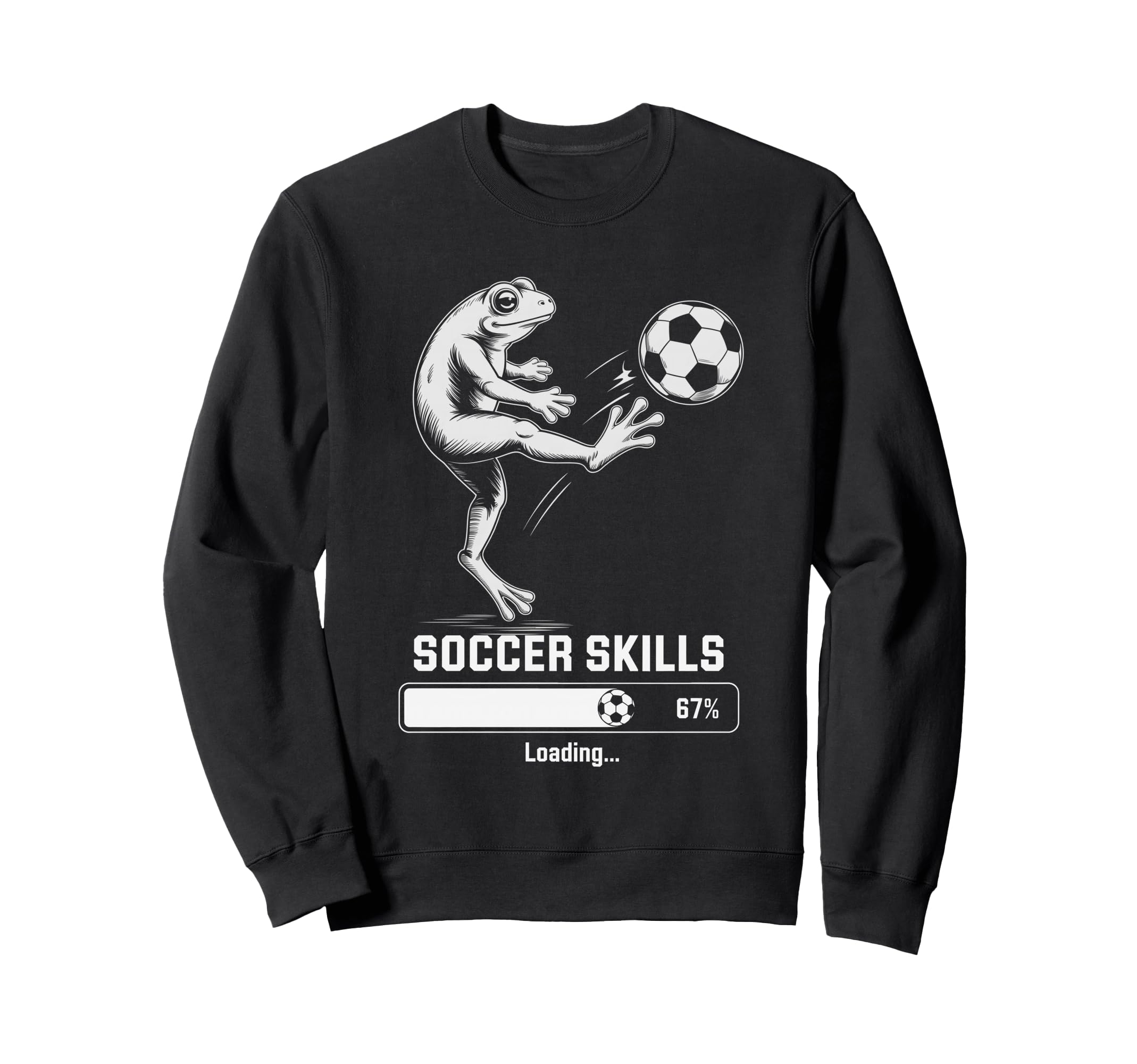 Kawaii Frog Soccer Skills Sweatshirt - Fun Novelty Design for Adults - T-Shirt, Sweatshirt, Hoodie