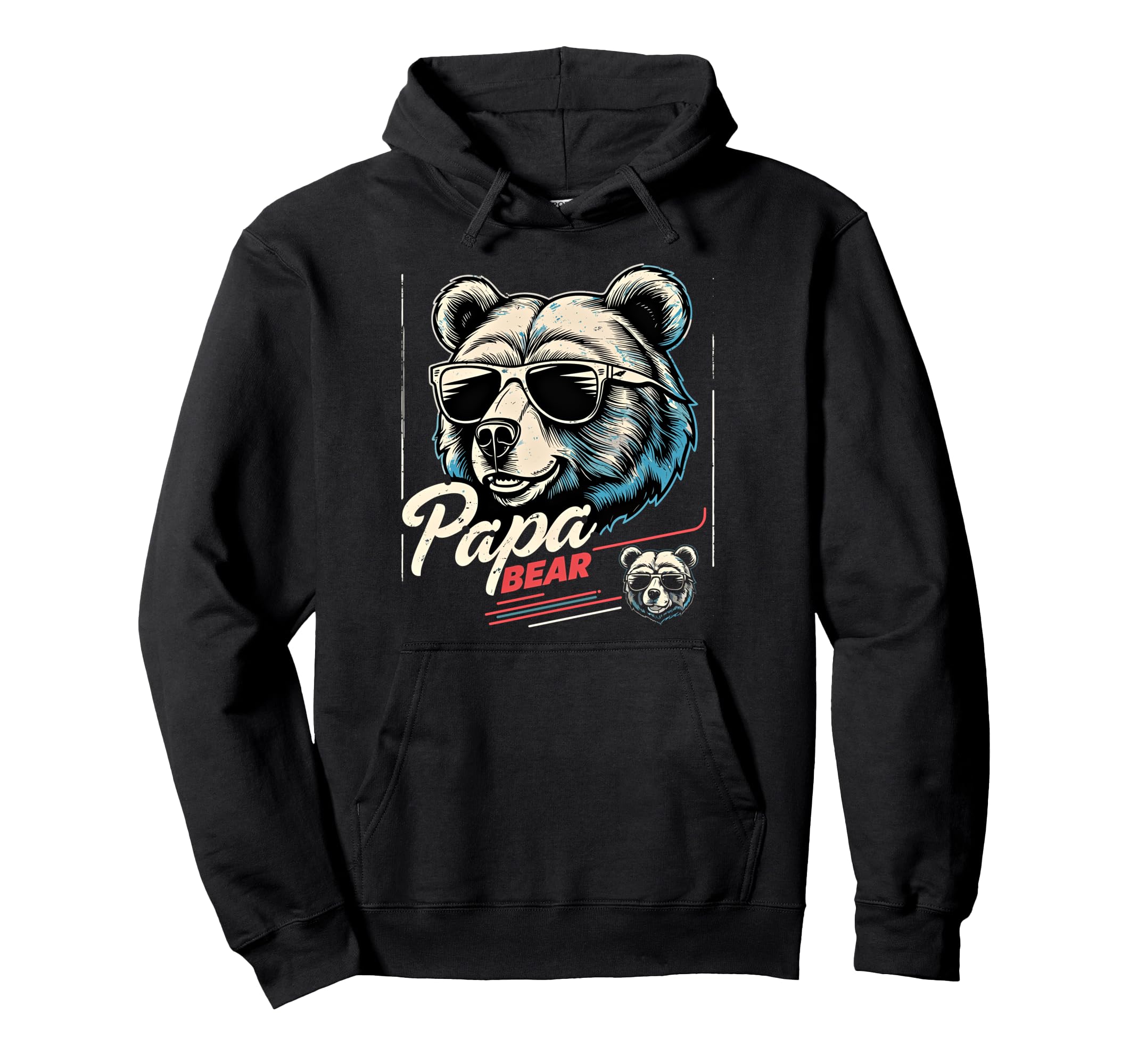 Papa Bear Husband Father Family Fathers Hoodie - Trendy Graphic Men Women - T-Shirt, Sweatshirt, Hoodie