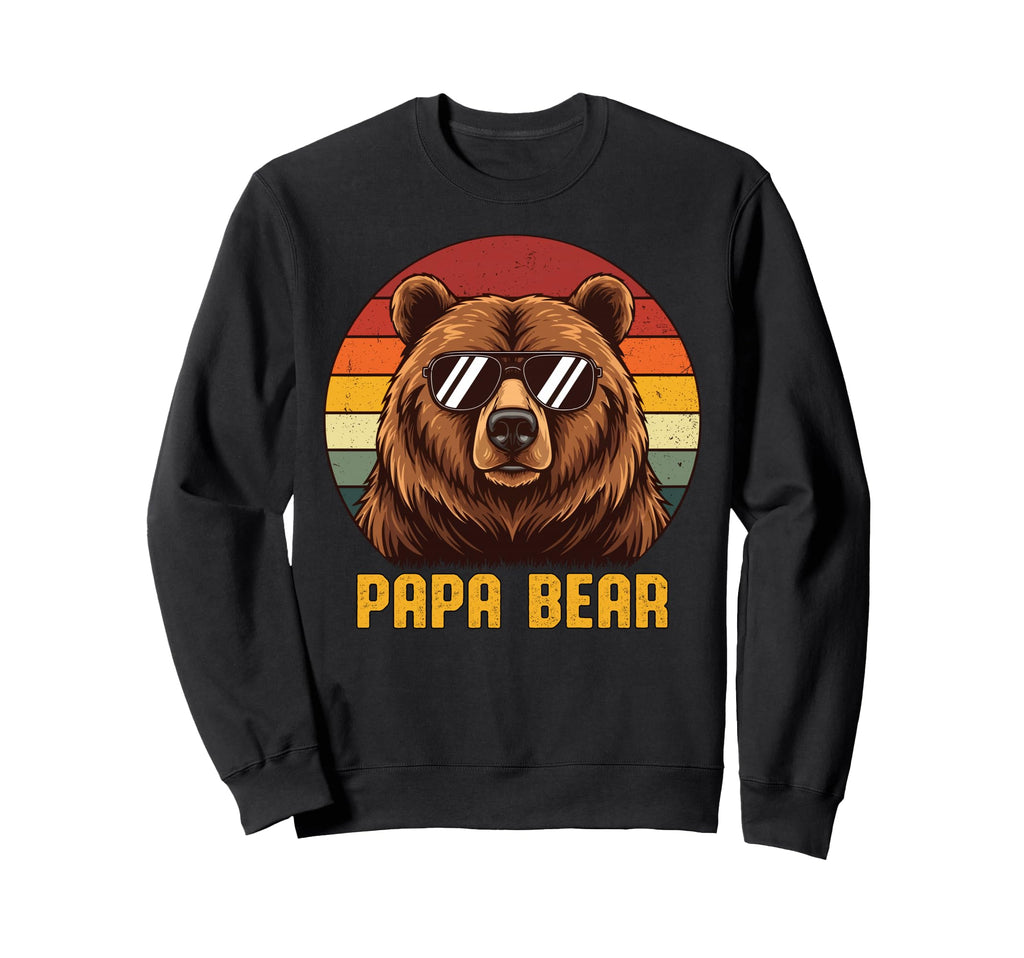 Papa Bear Sunglasses Dad Family Bear Sweatshirt - Streetwear Style Unisex - T-Shirt, Sweatshirt, Hoodie