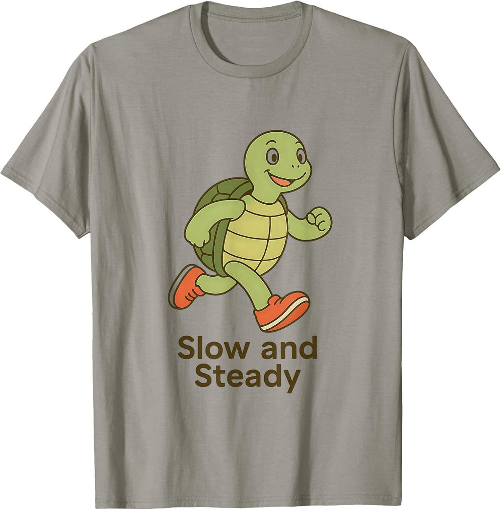 Minimalist Cartoon Turtle in Running Shoes Funny - Adult & Kids T-Shirts, Sweatshirts & Hoodies apparel design preview 1