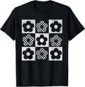 Retro Checkerboard Flower Pop Art - Adult & Kids T-Shirts, Sweatshirts & Hoodies apparel design preview 1