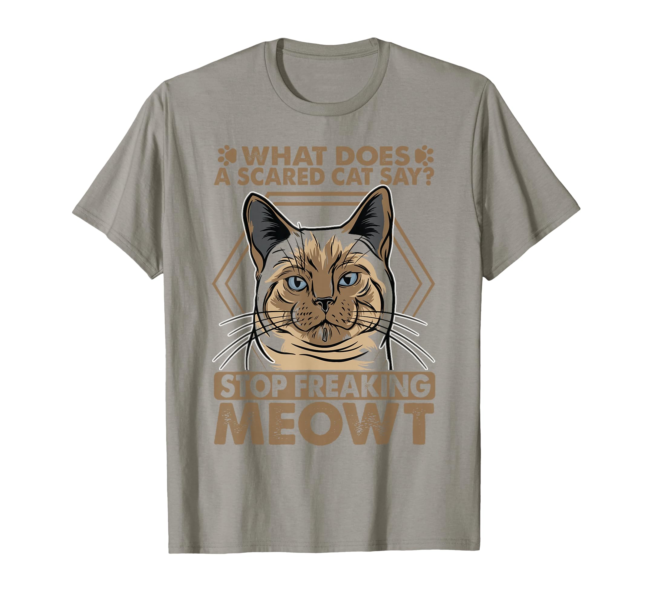 What Does Scared Cat Say Funny Dad Jokes T-Shirt - Trendy Graphic Men Women - T-Shirt, Sweatshirt, Hoodie
