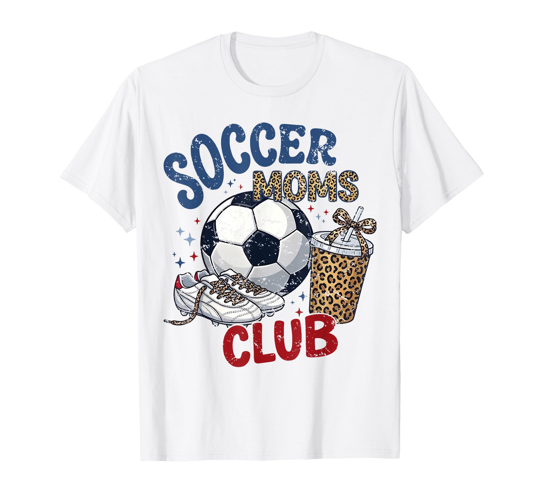 Funny Soccer Mom Club Leopard T-Shirt - Fun Novelty Design for Adults - T-Shirt, Sweatshirt, Hoodie