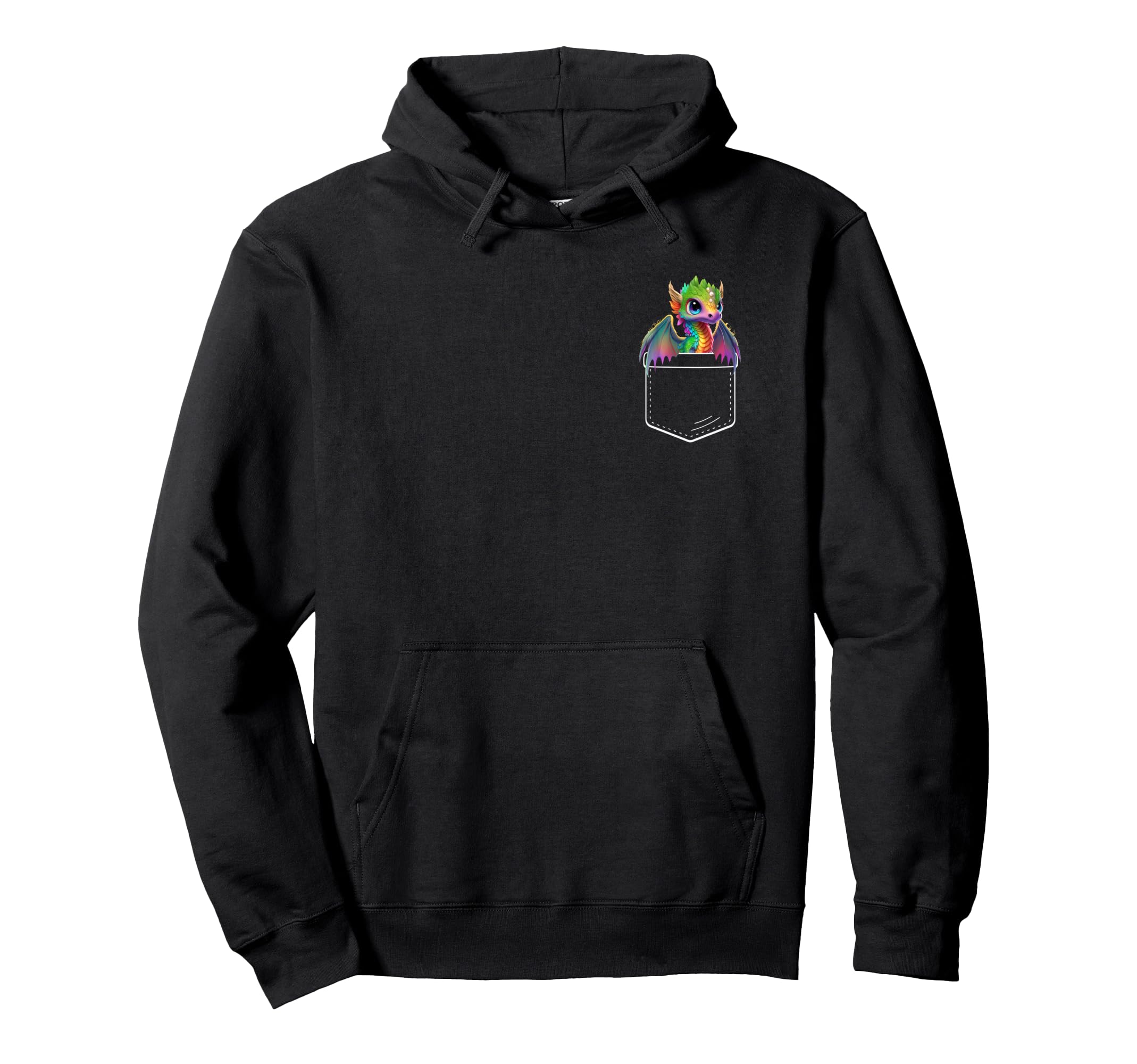 Dragon Pocket Detail Teen Hoodie - Unique Graphic Men Women - T-Shirt, Sweatshirt, Hoodie