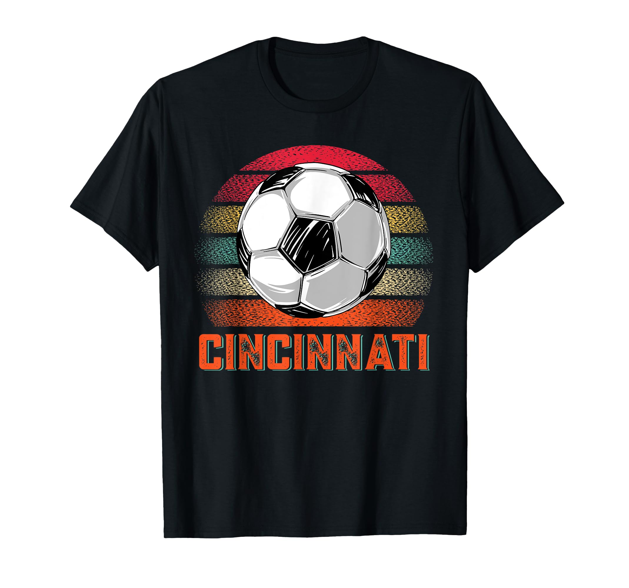 Cincinnati Soccer Distressed T-Shirt - Fun Novelty Design for Adults - T-Shirt, Sweatshirt, Hoodie