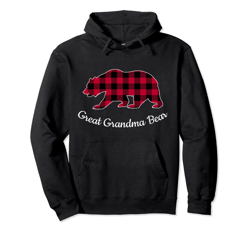 Great Grandma Bear Pajama Red Buffalo Hoodie - Casual Everyday Wear Unisex - T-Shirt, Sweatshirt, Hoodie