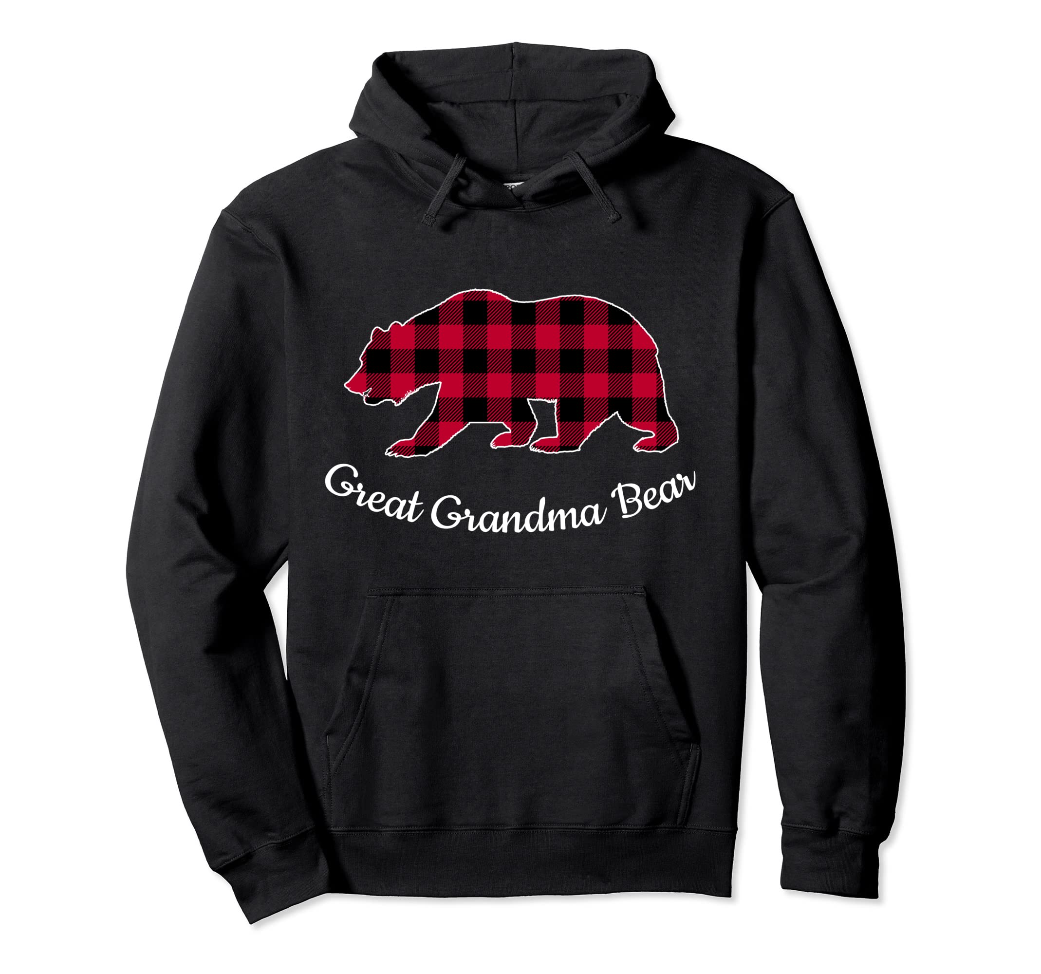 Great Grandma Bear Pajama Red Buffalo Hoodie - Casual Everyday Wear Unisex - T-Shirt, Sweatshirt, Hoodie