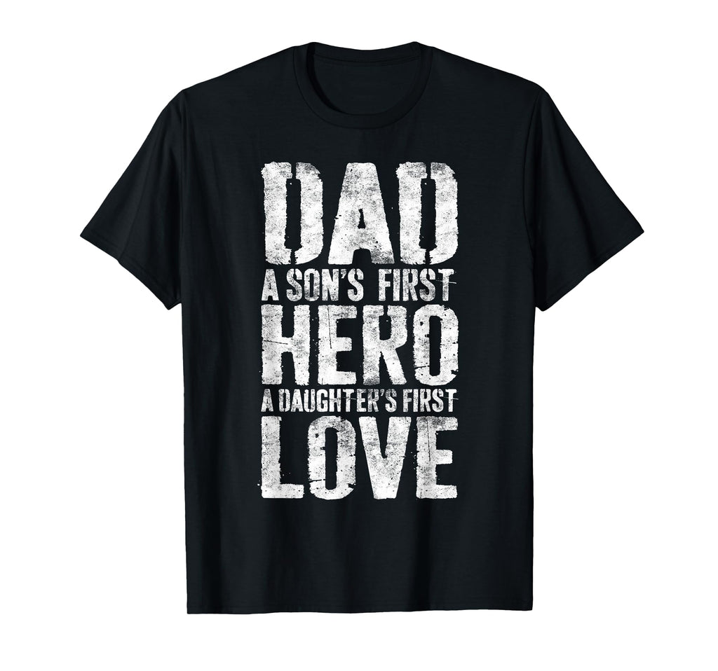 Dad Sons First Hero Daughters First T-Shirt - Minimalist Print for Adults - T-Shirt, Sweatshirt, Hoodie