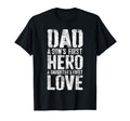 Dad Sons First Hero Daughters First T-Shirt - Minimalist Print for Adults - T-Shirt, Sweatshirt, Hoodie
